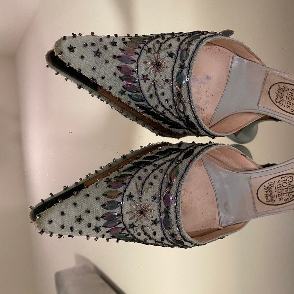 Beaded mule sandals